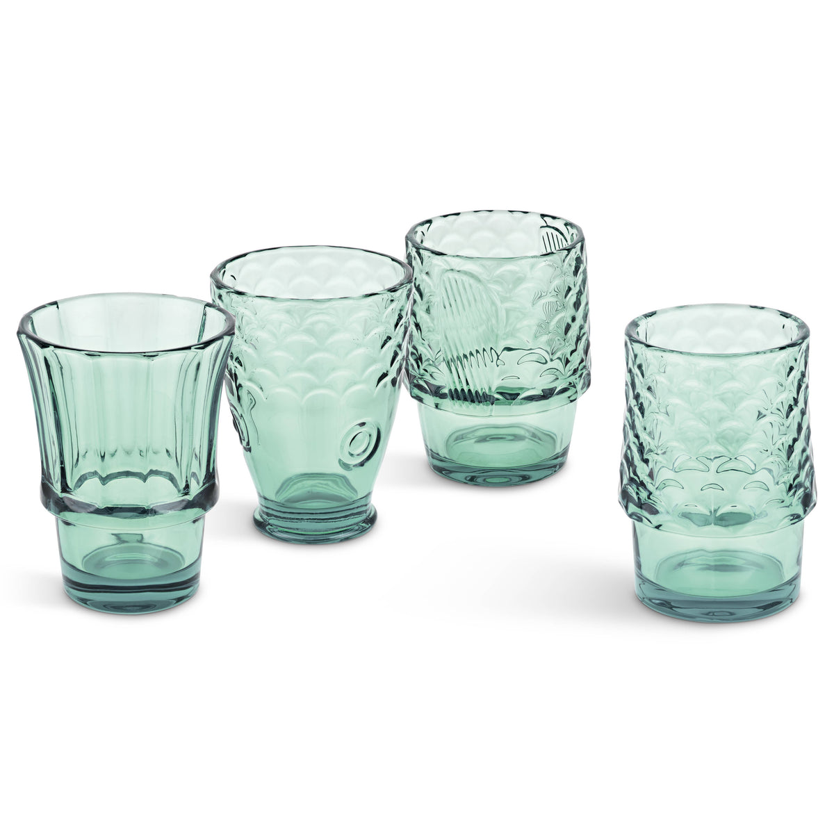 Fish Stacking Drinking Glass | Green