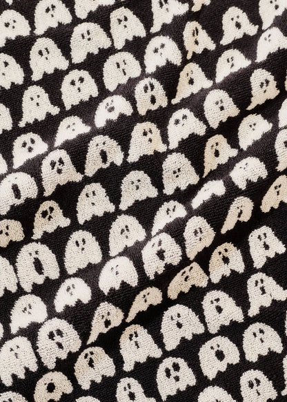 Ghost Spooky Cute Black and White Terry Cloth Hand Towel