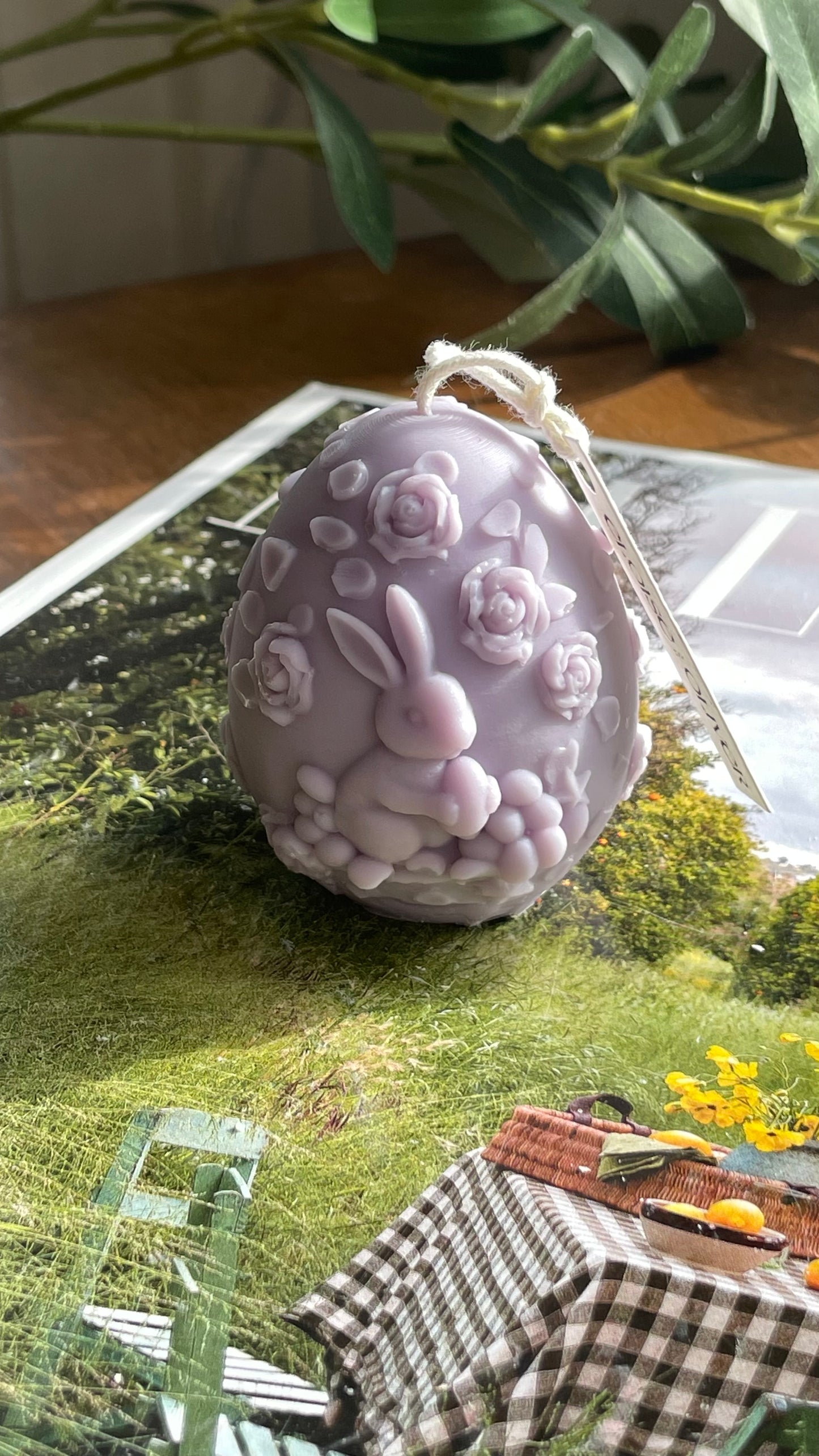 Bunny Meadow Egg Candle