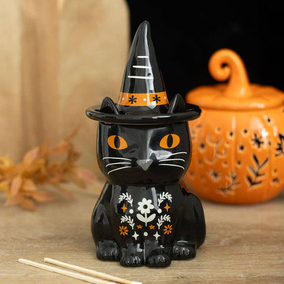Frightful Folk Black Cat Halloween Oil Burner