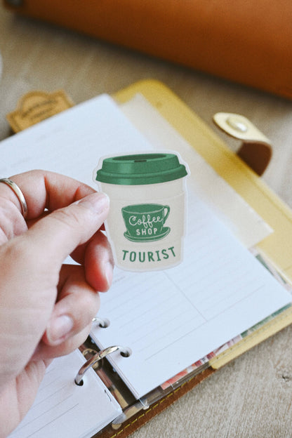 Coffee Shop Tourist Vinyl Sticker