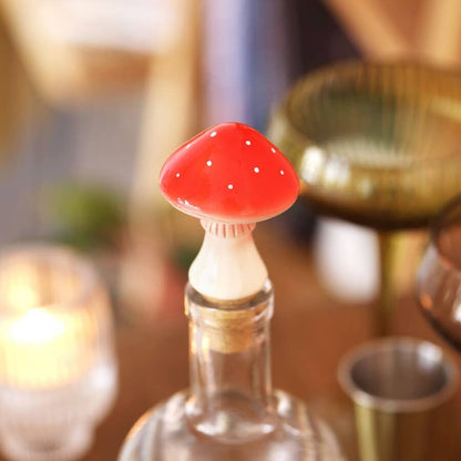 Toadstool Mushroom Cork Bottle Stopper