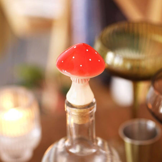 Toadstool Mushroom Cork Bottle Stopper