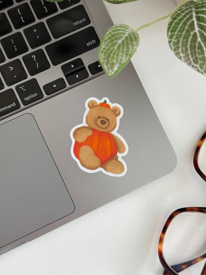 Pumpkin Bear Vinyl Sticker