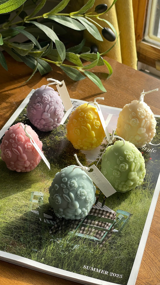 Bunny Meadow Egg Candle