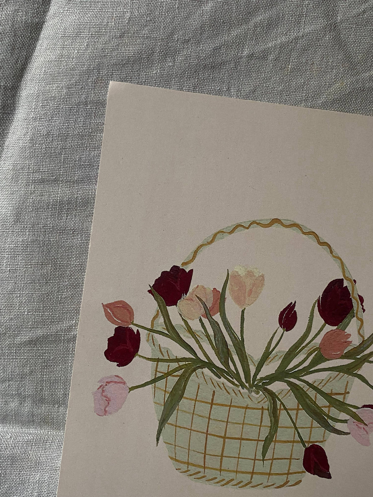Basket of Tulips | Art Print