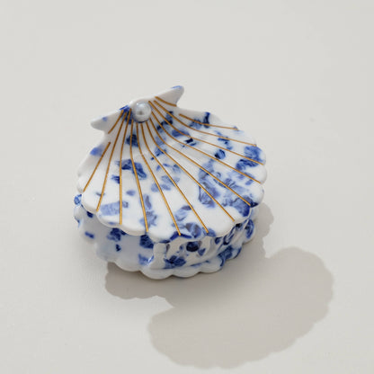 Coastal Blue Pearl Seashell Claw Clip - Medium
