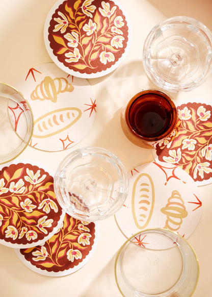 Pumpkin Spice Floral Coasters