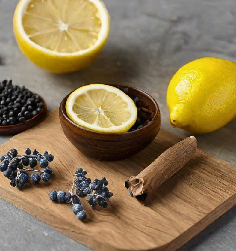 8oz Lemon Peel and Rich Oud Scented Candle