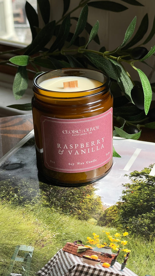 8oz Raspberry and Vanilla Candle