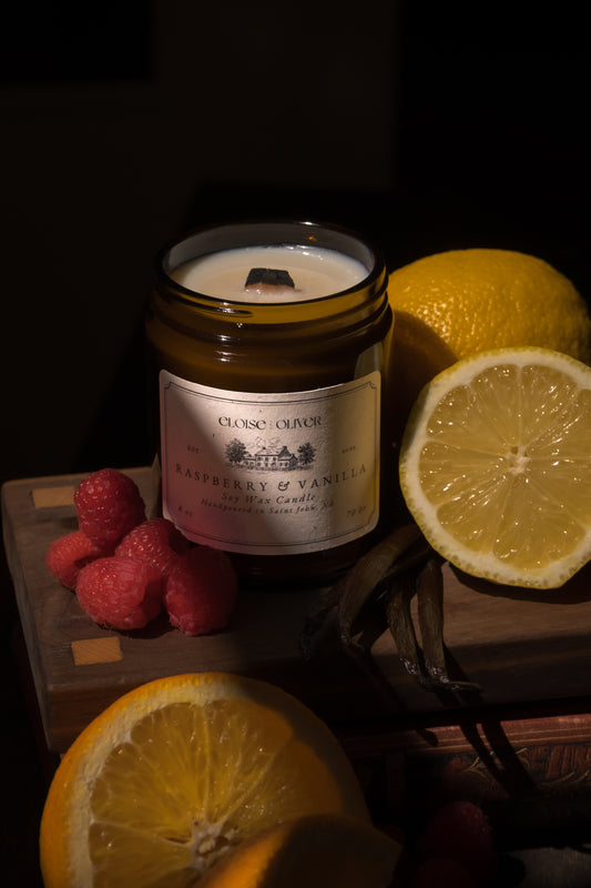 8oz Raspberry and Vanilla Candle