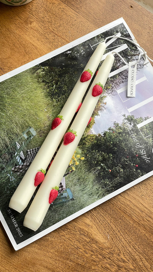 Handpainted Strawberry Candlestick