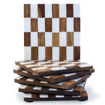 Checkered Coasters (Set of 4)