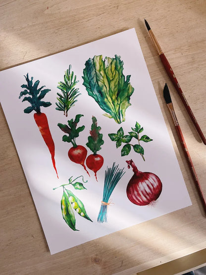 Spring Vegetables Art Print (5x7)