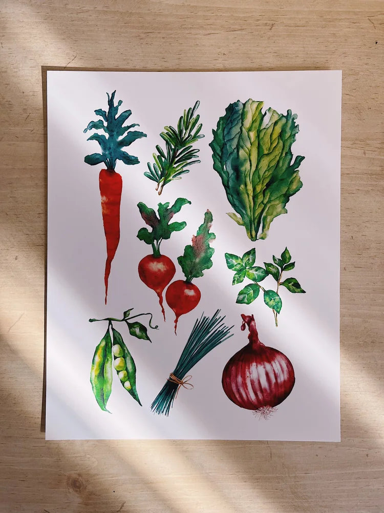 Spring Vegetables Art Print (5x7)