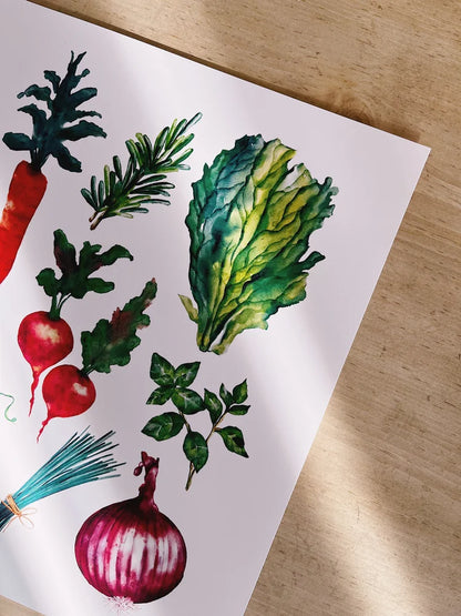 Spring Vegetables Art Print (5x7)
