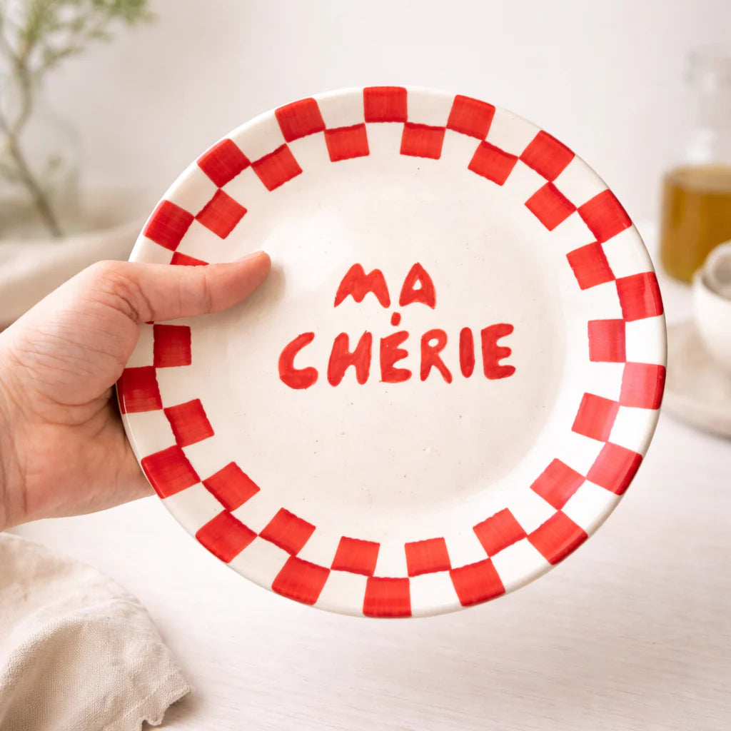Ma Cherie Red Snack Plate