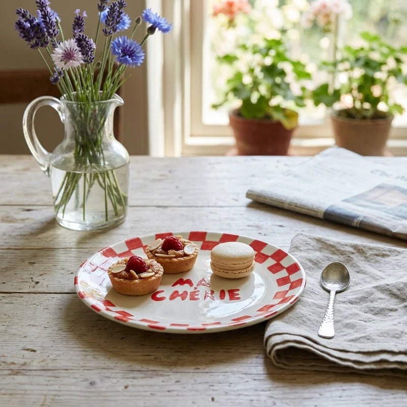Ma Cherie Red Snack Plate