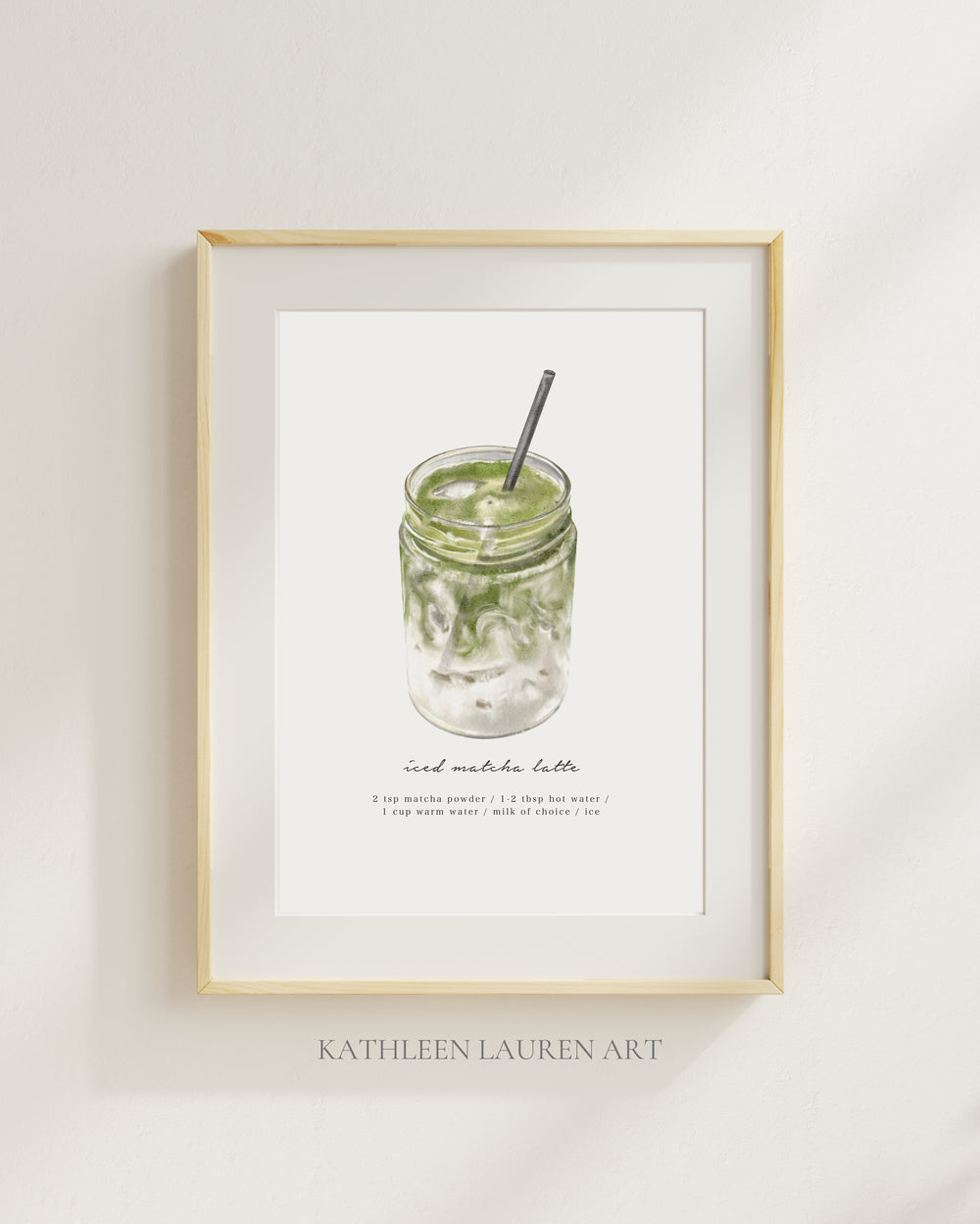 Iced Matcha Latte Art Print (8x10)