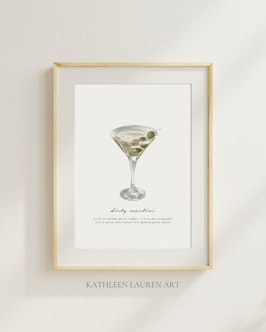 Dirty Martini Art Print (8x10)