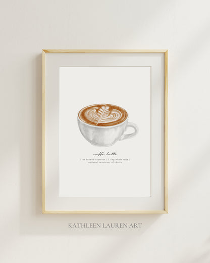 Cafe Latte Art Print (8x10)