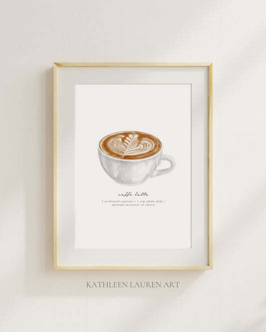 Cafe Latte Art Print (8x10)