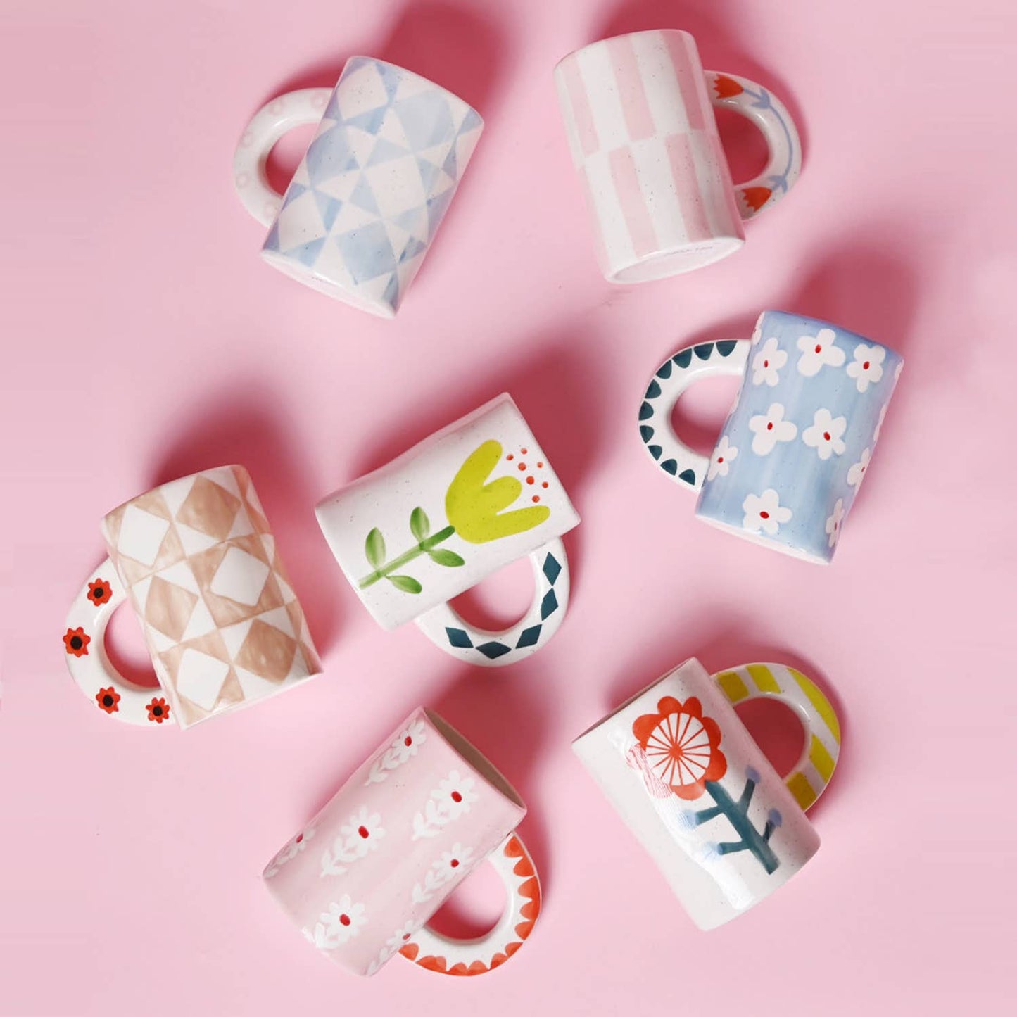 Hand-painted Blue Floral Mug
