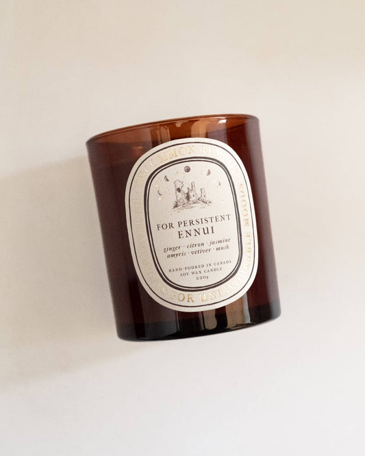 "For Persistant Ennui" 8oz Soy Wax Candle