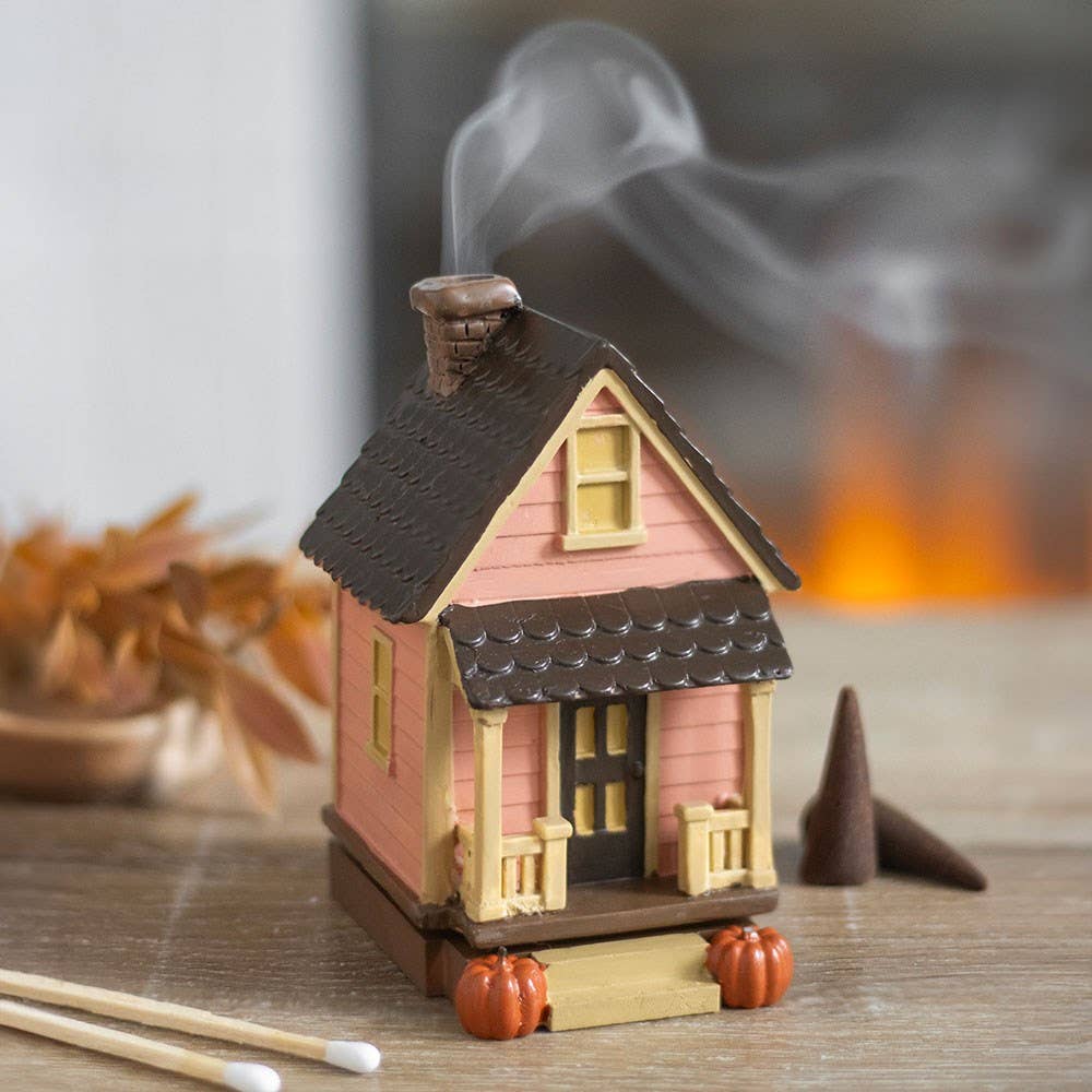 Pumpkin House Incense Cone Burner