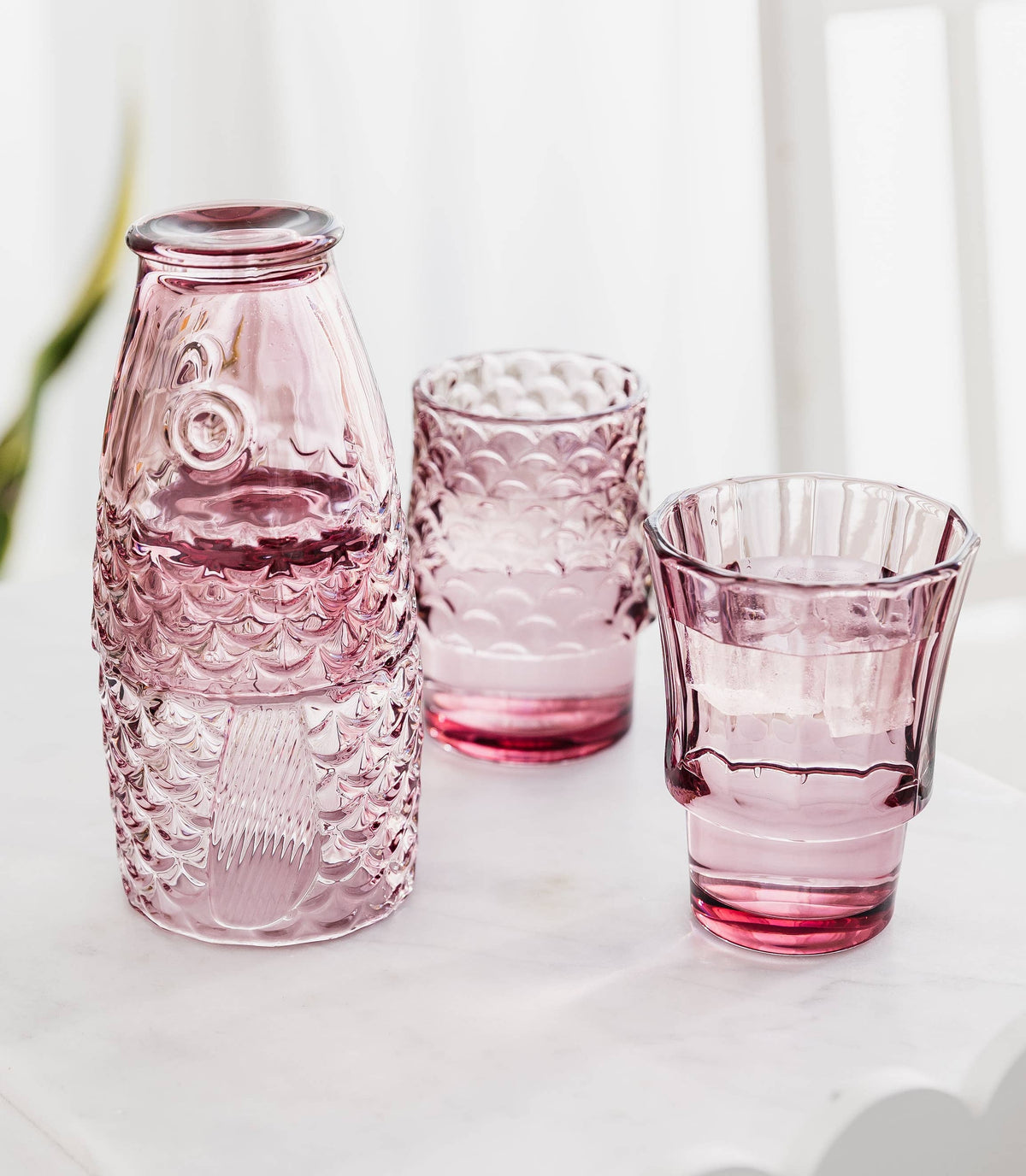 Fish Stacking Drinking Glass | Pink