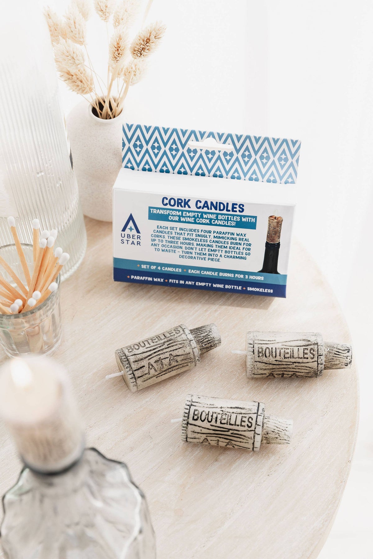 Wine Cork Candles (Set of 4)