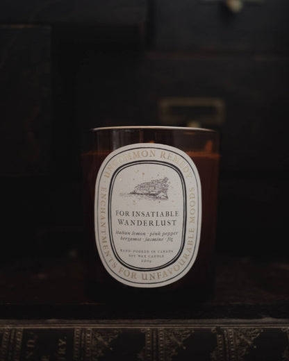 "For Insatiable Wanderlust" 8oz Soy Wax Candle