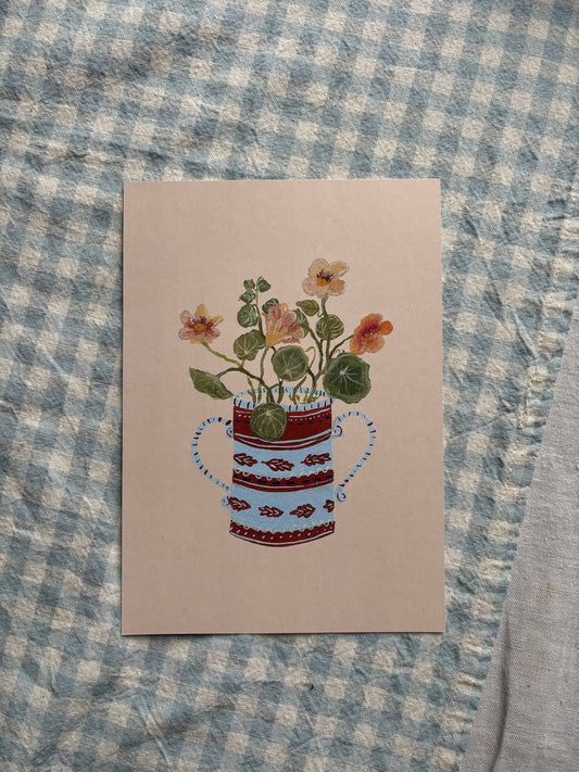 Apricot Nasturtium | Art Print