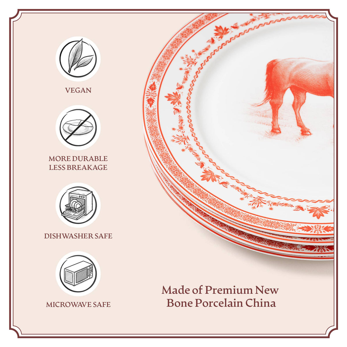 Farm Fresh Dinner Plates | Red and White