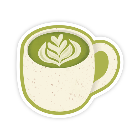 Cozy Matcha Latte Vinyl Sticker