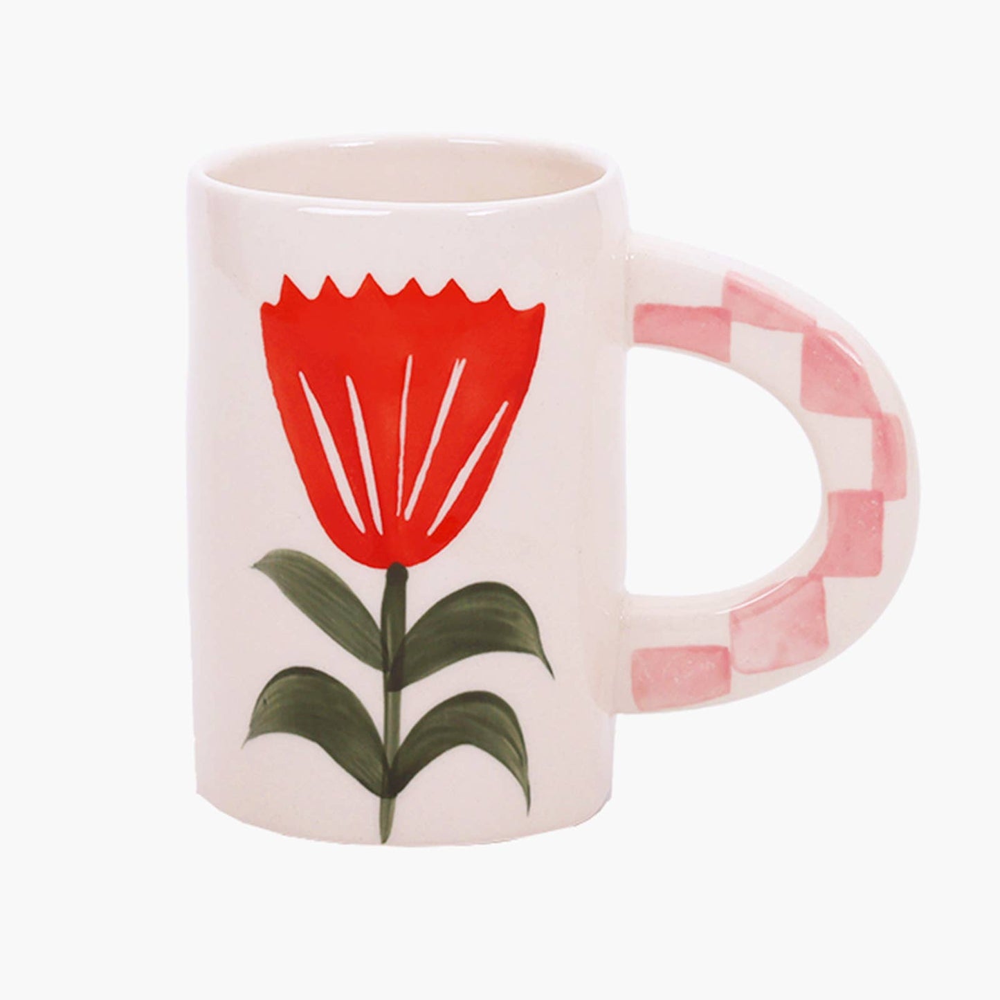 Hand-painted Red Floral Mug