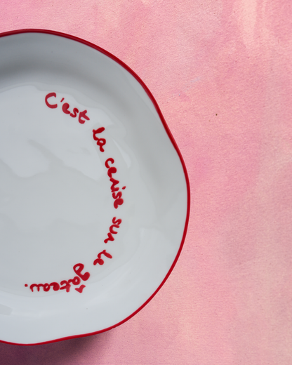 Statement Plate 'C'est la cerise sur le gateau'