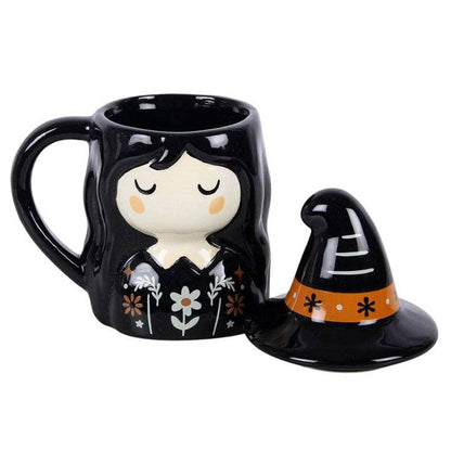 Folk Witch Halloween Lidded Mug