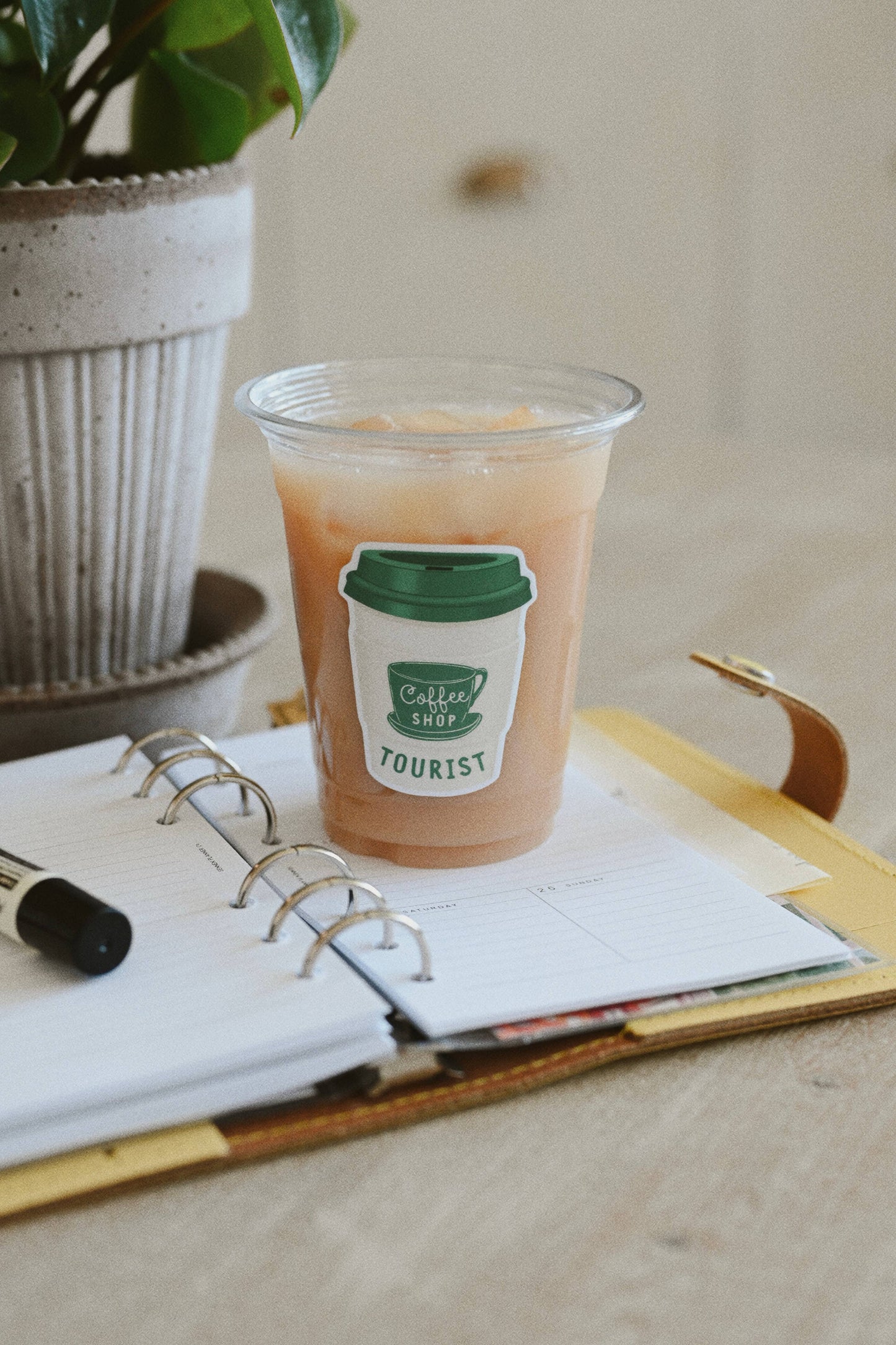 Coffee Shop Tourist Vinyl Sticker