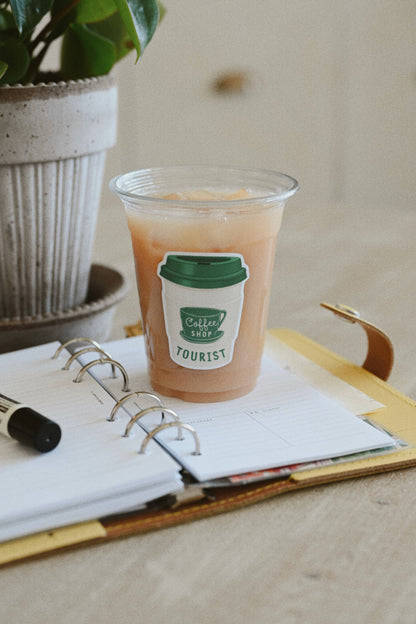 Coffee Shop Tourist Vinyl Sticker