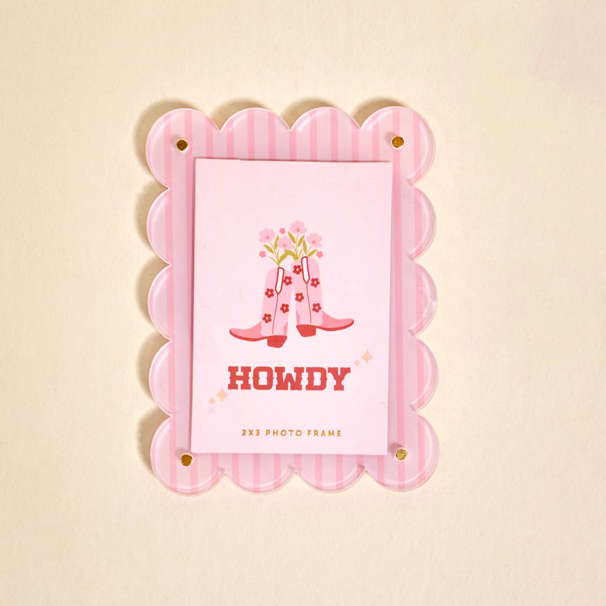 Mini Acrylic Picture Frame Magnet–Cowgirl Boots
