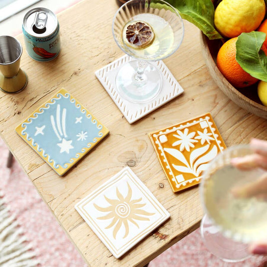 Celestial Square Ceramic Coasters