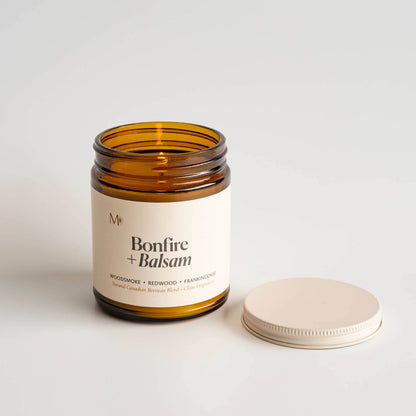 Bonfire + Balsam 9oz Beeswax Candle