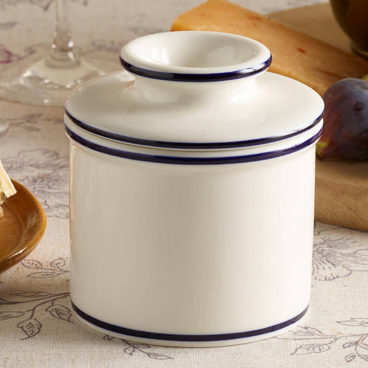 Le Bistro Blue Trim - The Original Butter Bell® Crock