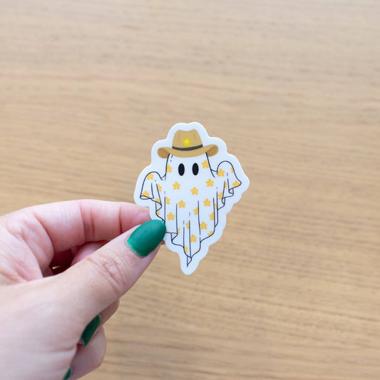 Cowboo-ey Ghost Vinyl Sticker