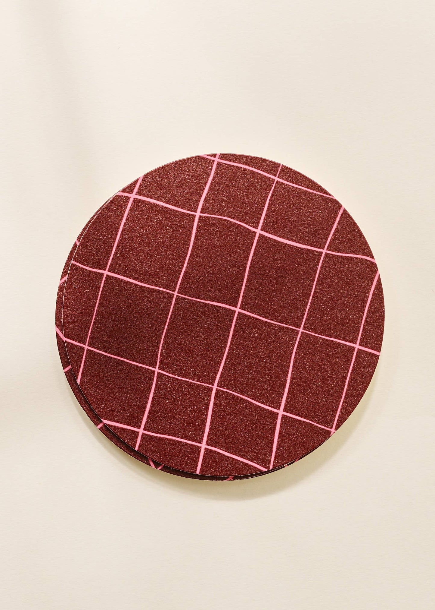 Burgundy Plaid Coasters