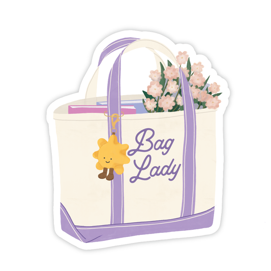 Bag Lady - Vinyl Tote Bag Charm Sticker
