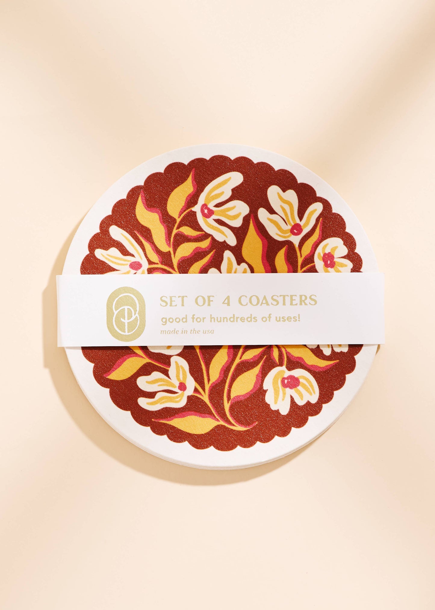 Pumpkin Spice Floral Coasters