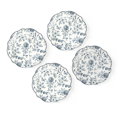 Rose Garden Salad Plates | Blue and White