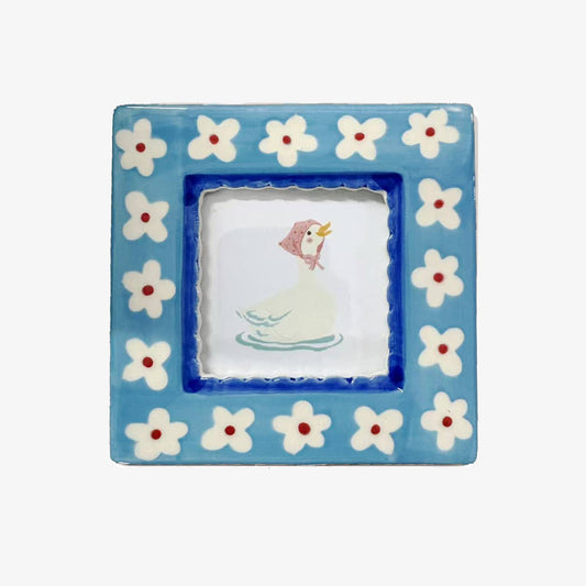 Hand-painted Blue Flowers Photo Frame